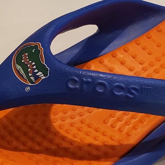 CROCS FLORIDA GATOR BLUE & ORANGE UNISEX THONG SANDAL - Picture 5 of 11